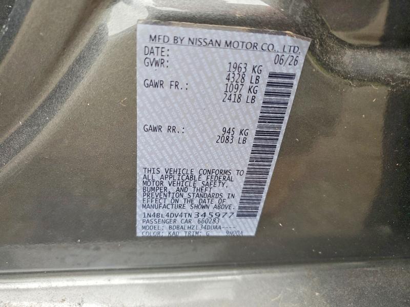 Продажа на аукционе авто 2026 Nissan Altima, vin: 1N4BL4DV4TN345977, номер лота: 67190696