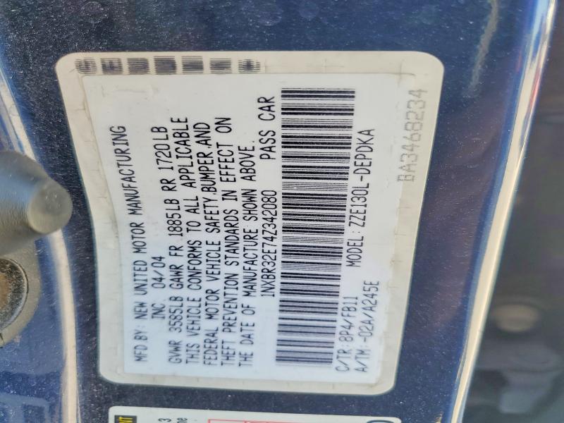 Продаж на аукціоні авто 2004 Toyota Corolla, vin: 1NXBR32E74Z342080, номер лоту: 64402486