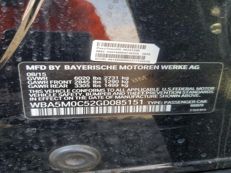 65051406 :رقم المزاد ، WBA5M0C52GD085151 vin ، 2016 Bmw 550 مزاد بيع