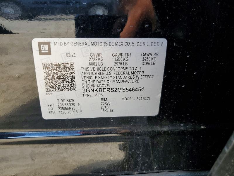 64940406 :رقم المزاد ، 3GNKBERS2MS546454 vin ، 2021 Chevrolet Blazer مزاد بيع