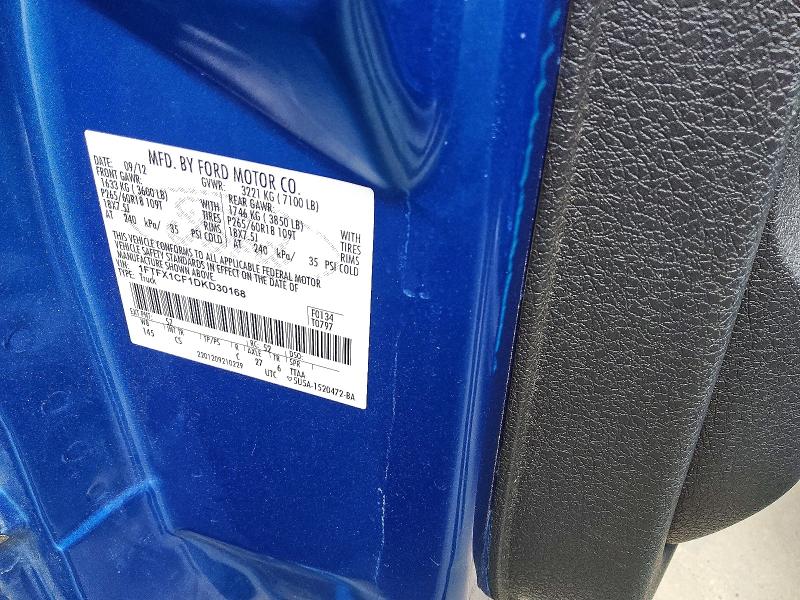 Auction sale of the 2013 Ford F150, vin: 1FTFX1CF1DKD30168, lot number: 66423906