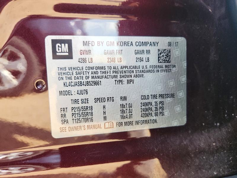Продажа на аукционе авто 2018 Buick Encore, vin: KL4CJASB4JB529661, номер лота: 63040066