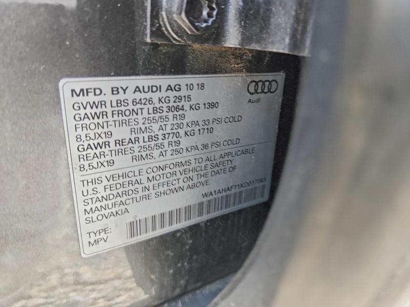 Aukcja sprzedaży 2019 Audi Q7, vin: WA1AHAF71KD017063, numer aukcji: 65606516