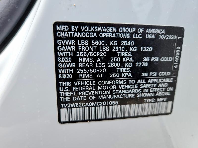 Aukcja sprzedaży 2021 Volkswagen Atlas Cross Sport, vin: 1V2WE2CA0MC201055, numer aukcji: 63931146