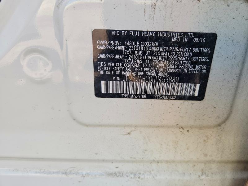 Продаж на аукціоні авто 2017 Subaru Forester, vin: JF2SJABC0HH453889, номер лоту: 66248056