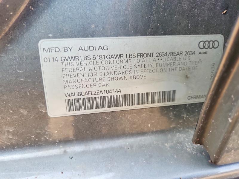 2014 Audi S4 მანქანა იყიდება აუქციონზე, vin: WAUBGAFL2EA104144, აუქციონის ნომერი: 64127416