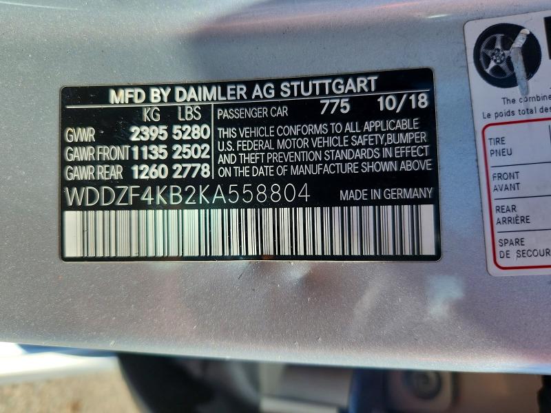 Продажа на аукционе авто 2019 Mercedes-benz E, vin: WDDZF4KB2KA558804, номер лота: 63568436
