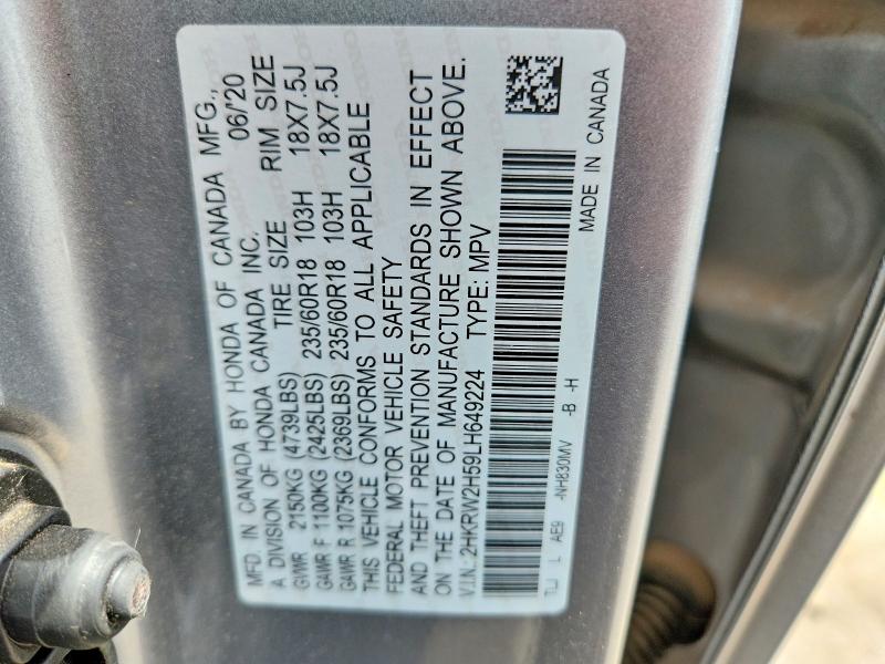 Продажа на аукционе авто 2020 Honda Cr-v, vin: 2HKRW2H59LH649224, номер лота: 66628476