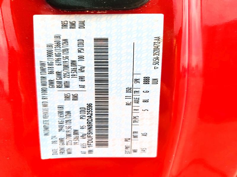 66790176 :رقم المزاد ، 1FDUF5HN8RDA25596 vin ، 2024 Ford F550 مزاد بيع