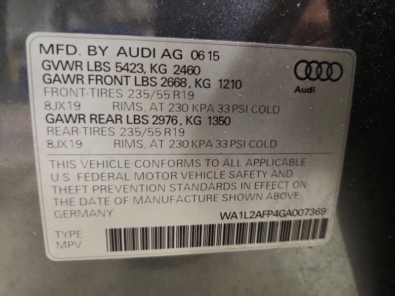Продаж на аукціоні авто 2016 Audi Q5, vin: WA1L2AFP4GA007369, номер лоту: 65028836