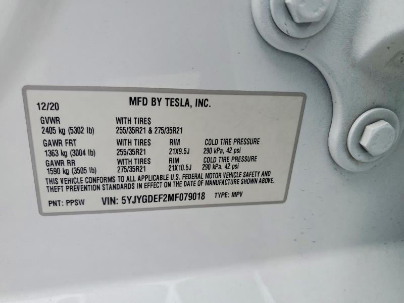 Aukcja sprzedaży 2021 Tesla Model Y, vin: 5YJYGDEF2MF079018, numer aukcji: 64988616