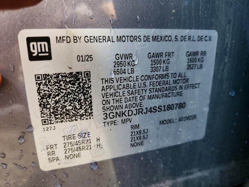 66197346 :رقم المزاد ، 3GNKDJRJ4SS180780 vin ، 2025 Chevrolet Blazer مزاد بيع