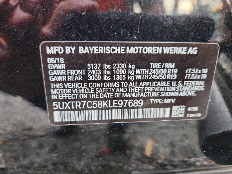 Aukcja sprzedaży 2019 Bmw X3, vin: 5UXTR7C58KLE97689, numer aukcji: 64850416
