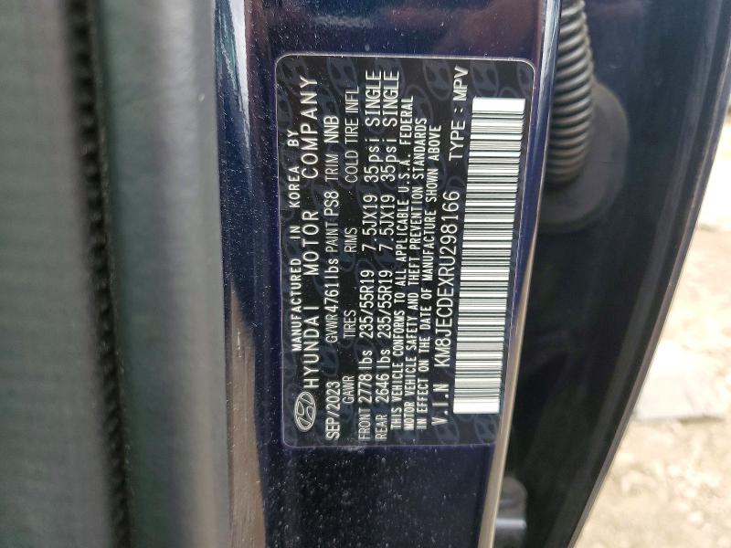 65190516 :رقم المزاد ، KM8JECDEXRU298166 vin ، 2024 Hyundai Tucson مزاد بيع