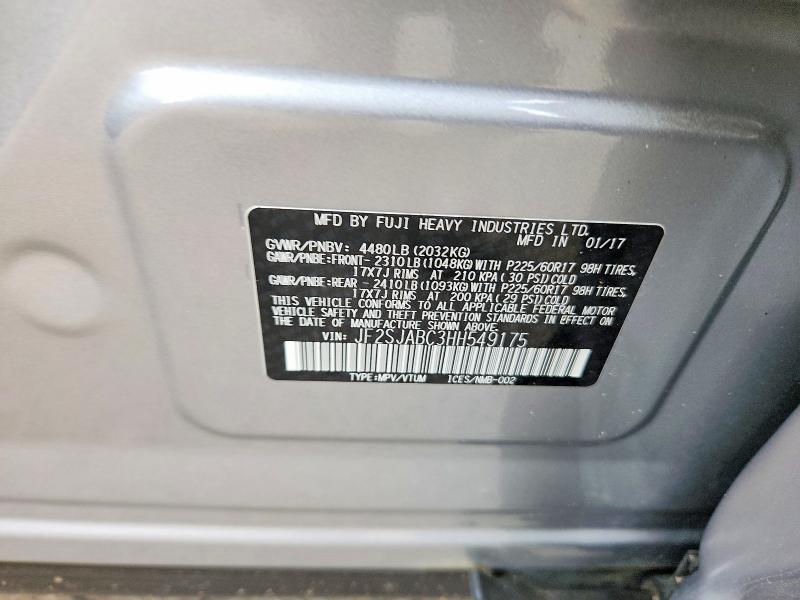 65690086 :رقم المزاد ، JF2SJABC3HH549175 vin ، 2017 Subaru Forester مزاد بيع