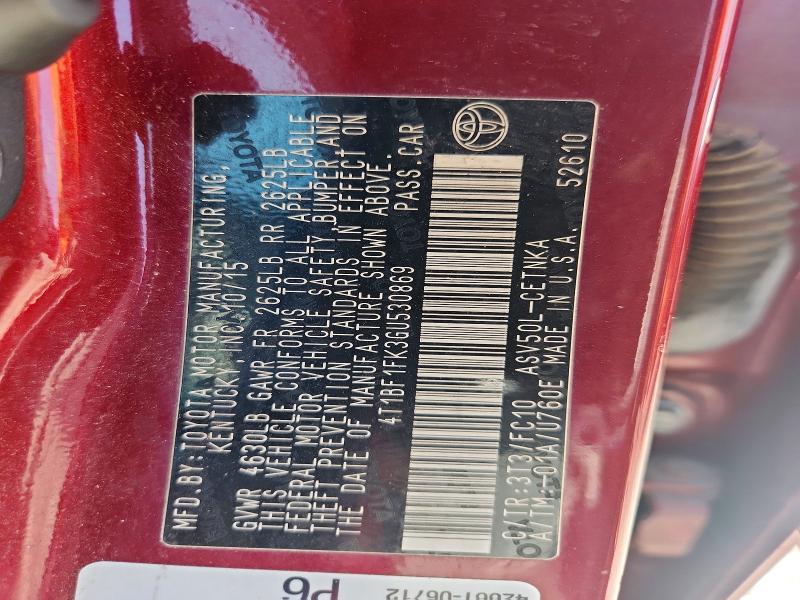Aukcja sprzedaży 2016 Toyota Camry, vin: 4T1BF1FK3GU530869, numer aukcji: 65193296