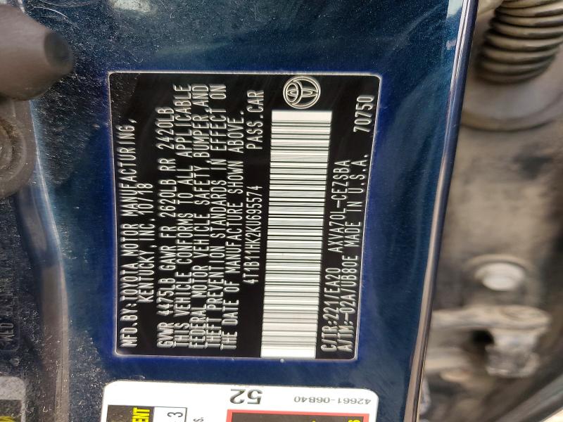 Aukcja sprzedaży 2019 Toyota Camry, vin: 4T1B11HK2KU695574, numer aukcji: 65310176