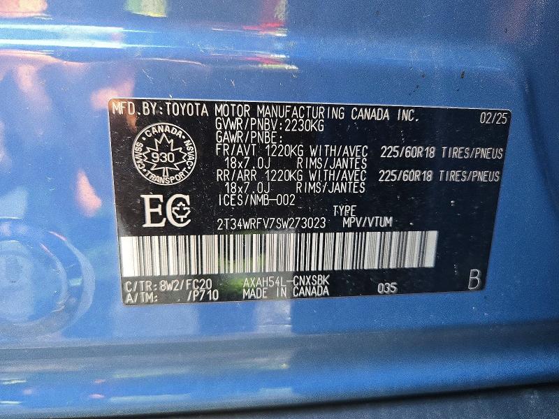 65108216 :رقم المزاد ، 2T34WRFV7SW273023 vin ، 2025 Toyota Rav4 مزاد بيع