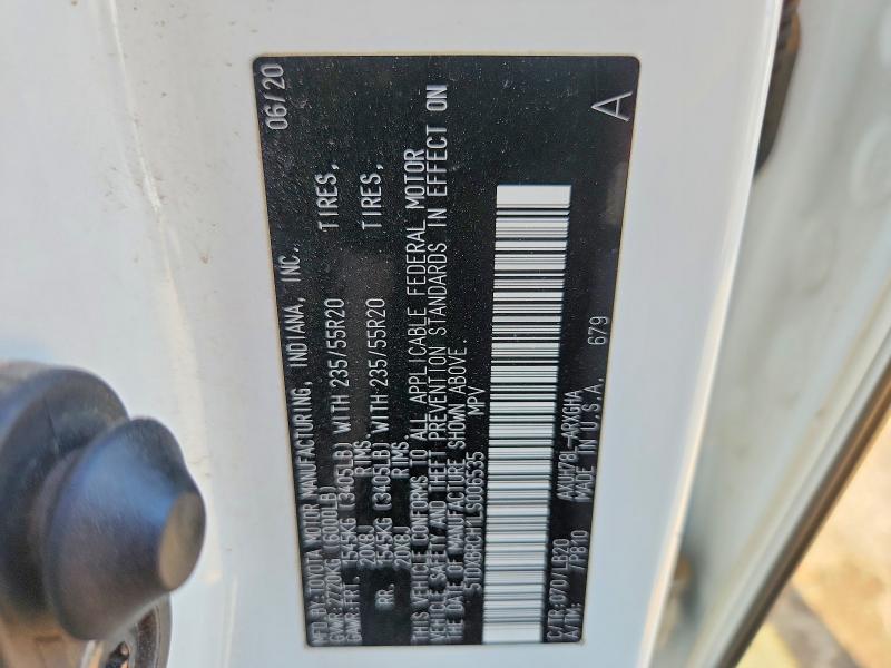 Aukcja sprzedaży 2020 Toyota Highlander Hybrid, vin: 5TDXBRCH1LS006535, numer aukcji: 64603346