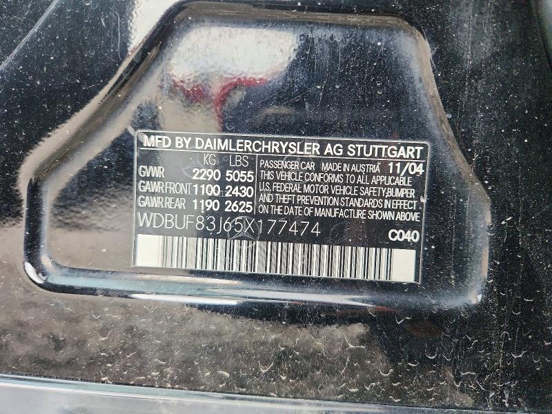 Продаж на аукціоні авто 2005 Mercedes-benz E, vin: WDBUF83J65X177474, номер лоту: 64270456