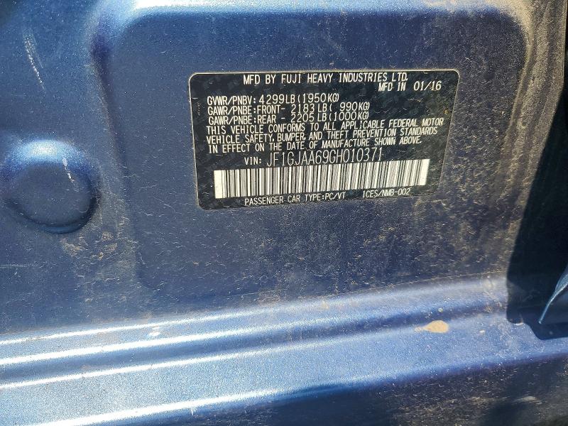 Продаж на аукціоні авто 2016 Subaru Impreza, vin: JF1GJAA69GH010371, номер лоту: 63761296