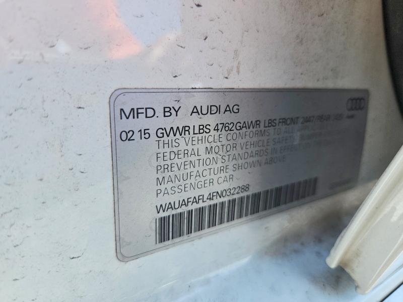 66353886 :رقم المزاد ، WAUAFAFL4FN032288 vin ، 2015 Audi A4 مزاد بيع