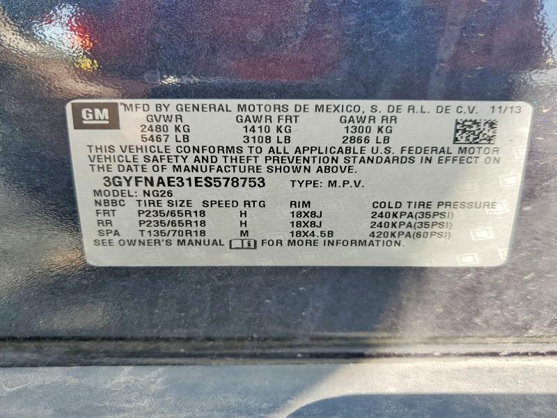2014 Cadillac Srx მანქანა იყიდება აუქციონზე, vin: 3GYFNAE31ES578753, აუქციონის ნომერი: 66432226