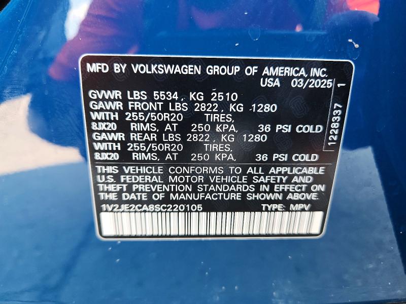 Aukcja sprzedaży 2025 Volkswagen Atlas Cross Sport, vin: 1V2JE2CA8SC220105, numer aukcji: 66543386