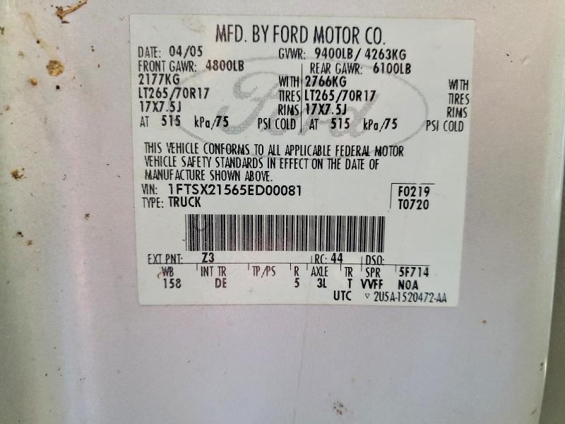 Продажа на аукционе авто 2005 Ford F250, vin: 1FTSX21565ED00081, номер лота: 63945066