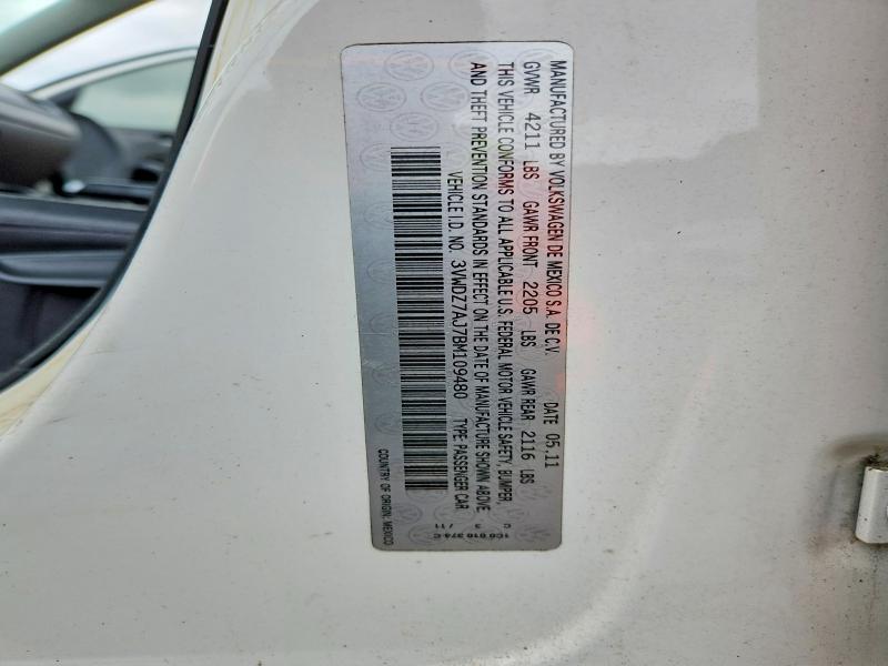 Продаж на аукціоні авто 2011 Volkswagen Jetta, vin: 3VWDZ7AJ7BM109480, номер лоту: 66402036