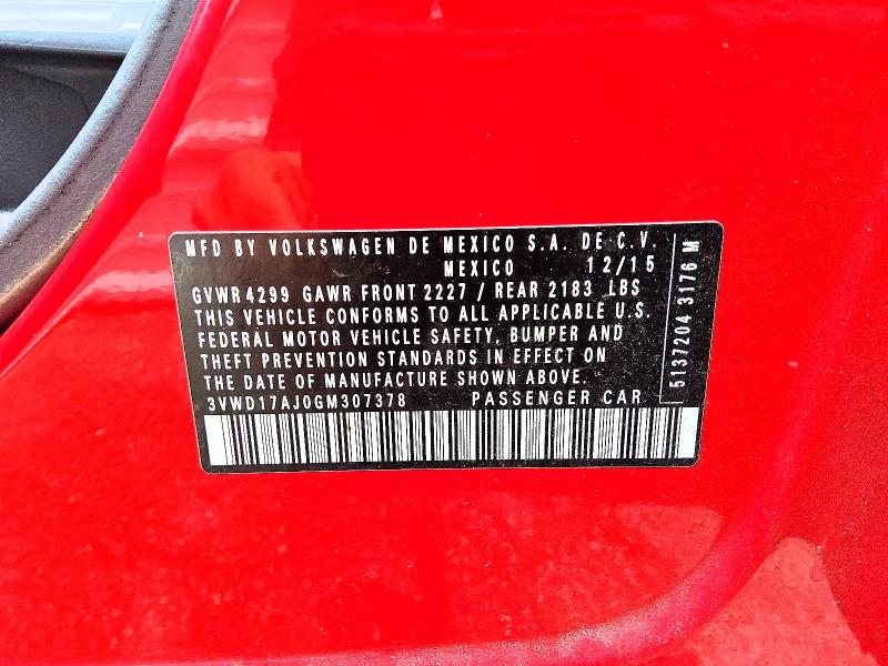 Aukcja sprzedaży 2016 Volkswagen Jetta, vin: 3VWD17AJ0GM307378, numer aukcji: 63016896