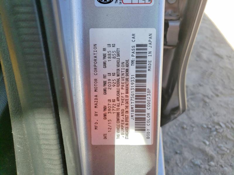2016 Mazda 3 მანქანა იყიდება აუქციონზე, vin: JM1BM1T75G1319331, აუქციონის ნომერი: 66430266