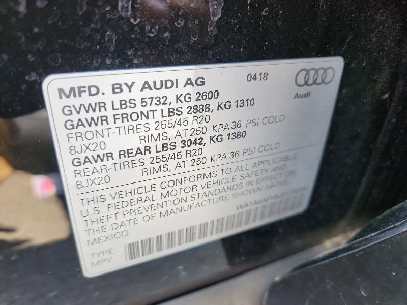 Aukcja sprzedaży 2018 Audi Sq5, vin: WA1A4AFY5J2177204, numer aukcji: 64557296