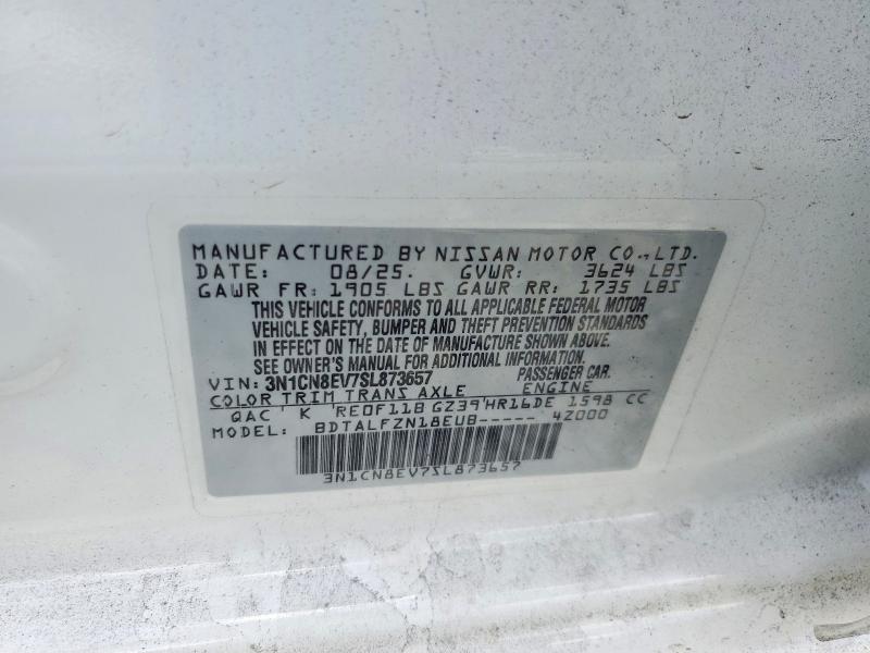 Aukcja sprzedaży 2025 Nissan Versa, vin: 3N1CN8EV7SL873657, numer aukcji: 66791366