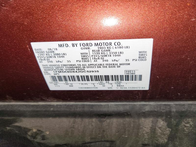 Продажа на аукционе авто 2018 Ford Explorer, vin: 1FM5K8D84JGC52935, номер лота: 64563946
