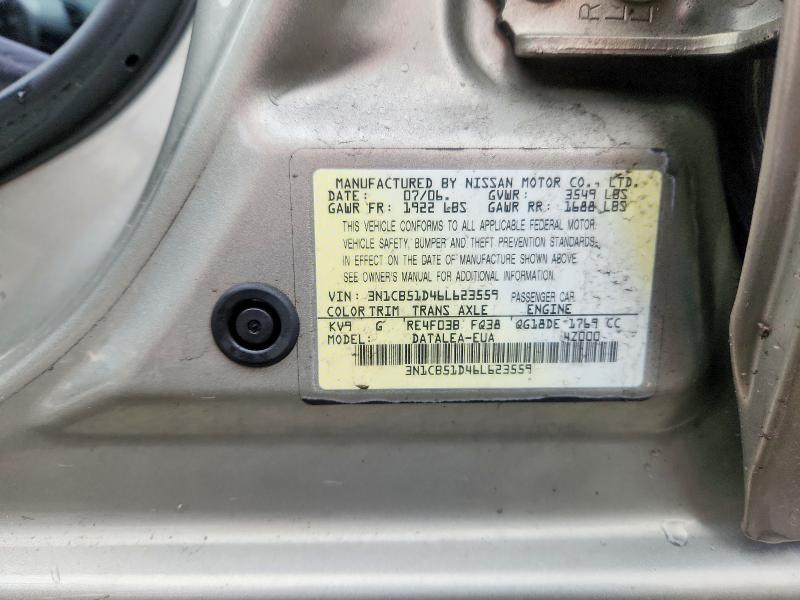 Продаж на аукціоні авто 2006 Nissan Sentra, vin: 3N1CB51D46L623559, номер лоту: 63685806