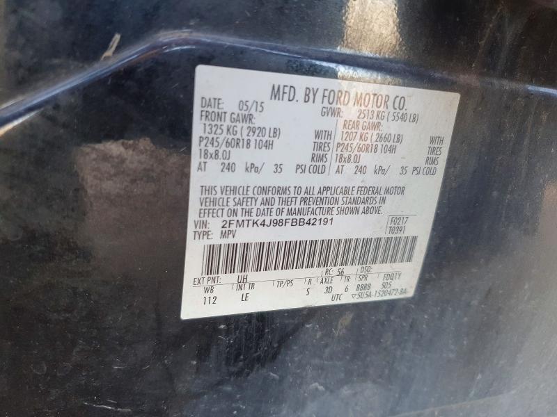2015 Ford Edge მანქანა იყიდება აუქციონზე, vin: 2FMTK4J98FBB42191, აუქციონის ნომერი: 66140606