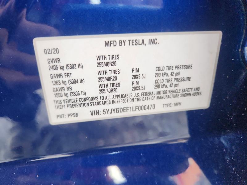 Aukcja sprzedaży 2020 Tesla Model Y, vin: 5YJYGDEF1LF000470, numer aukcji: 66308706
