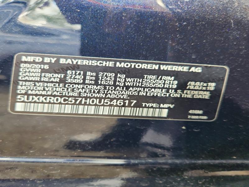 66918116 :رقم المزاد ، 5UXKR0C57H0U54617 vin ، 2017 Bmw X5 مزاد بيع