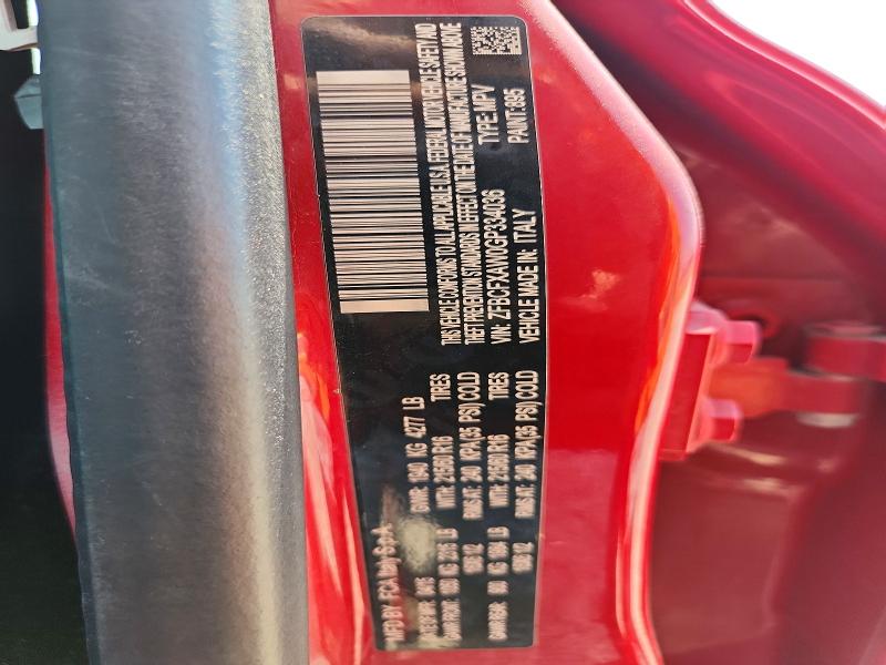 Продаж на аукціоні авто 2016 Fiat 500x, vin: ZFBCFXAW0GP334036, номер лоту: 63965266