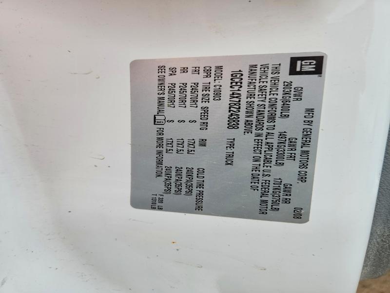 64260496 :رقم المزاد ، 1GCEC14X78Z243838 vin ، 2008 Chevrolet Silverado مزاد بيع