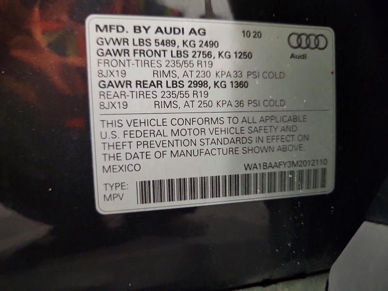 Aukcja sprzedaży 2021 Audi Q5, vin: WA1BAAFY3M2012110, numer aukcji: 64374526