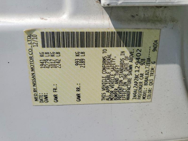 Aukcja sprzedaży 2011 Nissan Altima, vin: 1N4AL2AP2BC129402, numer aukcji: 63497636