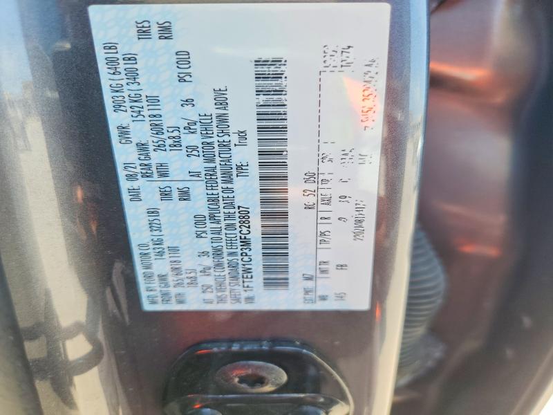 Aukcja sprzedaży 2021 Ford F150, vin: 1FTEW1CP3MFC28807, numer aukcji: 64902816