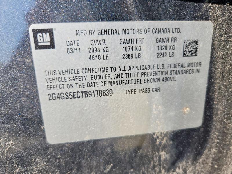64237306 :رقم المزاد ، 2G4GS5EC7B9178839 vin ، 2011 Buick Regal مزاد بيع