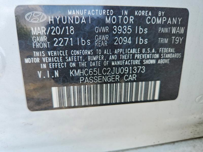 Aukcja sprzedaży 2018 Hyundai Ioniq, vin: KMHC65LC2JU091373, numer aukcji: 66715366