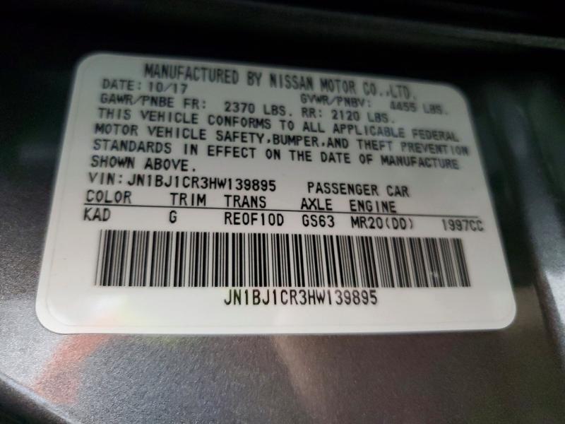 Продаж на аукціоні авто 2017 Nissan Rogue Sport, vin: JN1BJ1CR3HW139895, номер лоту: 63192886