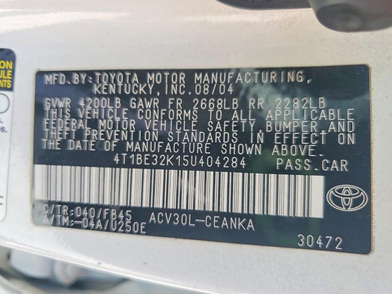 65690476 :رقم المزاد ، 4T1BE32K15U404284 vin ، 2005 Toyota Camry مزاد بيع