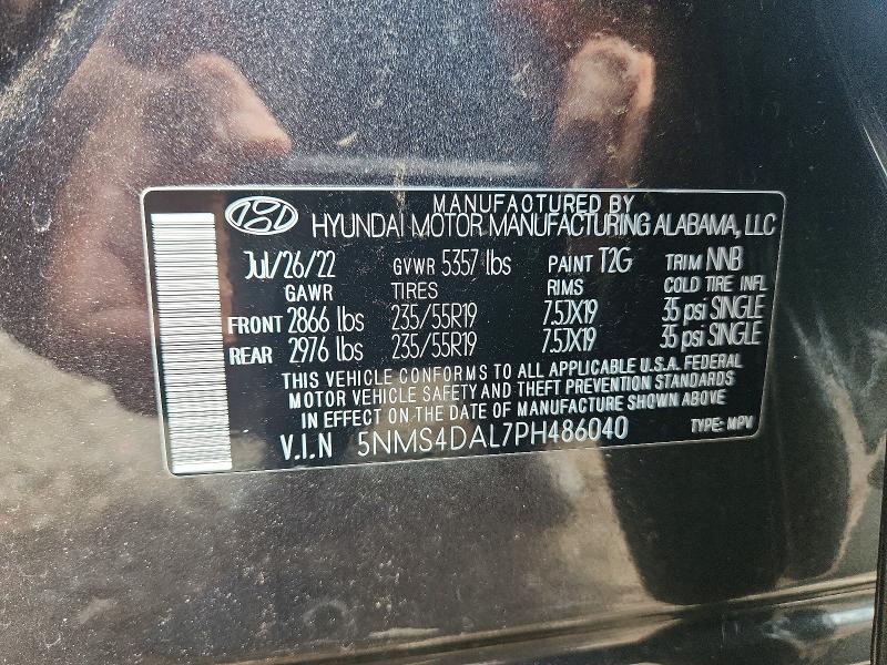 Aukcja sprzedaży 2023 Hyundai Santa Fe, vin: 5NMS4DAL7PH486040, numer aukcji: 63329306