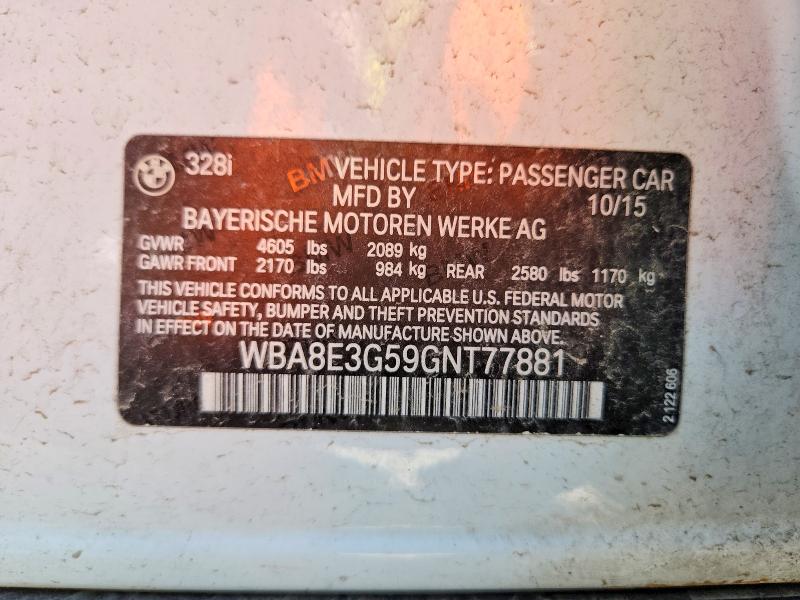 Продаж на аукціоні авто 2016 Bmw 328, vin: WBA8E3G59GNT77881, номер лоту: 63294016